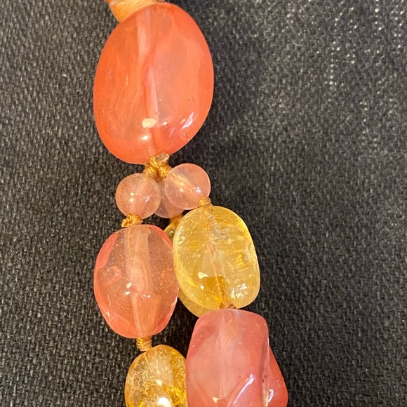 Coldwater Creek leather and stone necklace - Picture 3 of 4